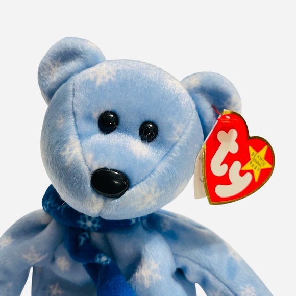 Ty Beanie Baby “1999 Holiday Teddy” – Blue Snowflake Bear with Tags - Picture 7 of 13